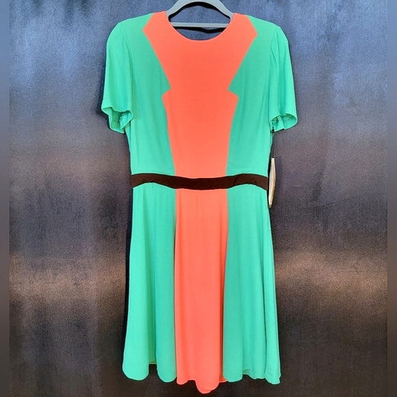 NWT Prabal Gurung for Target Color Block Short Sleeve Knee Length Dress size 10 - Picture 2 of 16